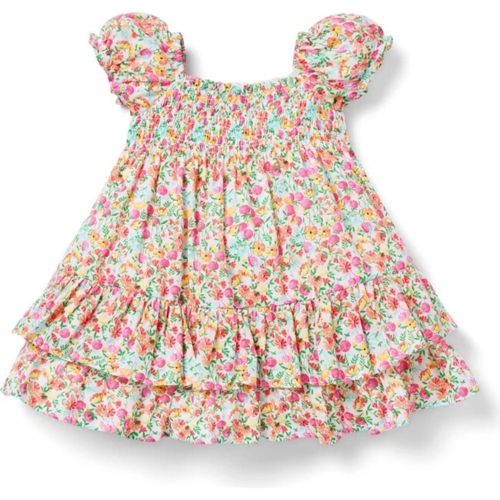 NWT JANIE AND JACK The Abigail Smocked Baby Dress- Size 3-6M